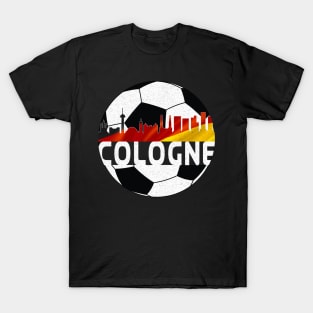 Cologne Germany Euro 2024 football—White text T-Shirt